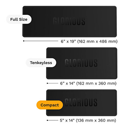 Glorious %65 Boyut 36 x 13.6 cm Siyah Klavye Matı