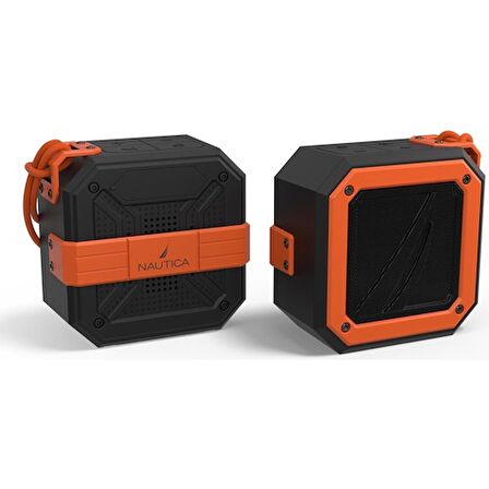 NAUTİCA S100 DUAL SUYA DAYANIKLI TAŞINABİLİR KABLOSUZ BLUETOOTH OUTDOOR HOPARLÖR SPEAKER SİYAH TURUNCU