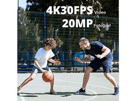 AKASO Brave 4 Pro 4K/30FPS 20MP, Su Geçirmez Kılıf, Wi-Fi, Dual Screen Aksiyon Kamera ve Aksesuar Seti