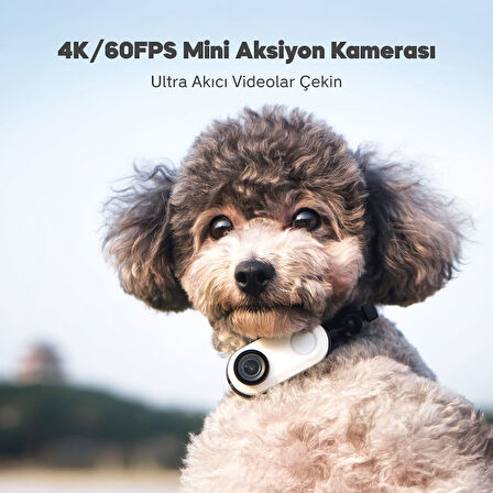 Akaso SnapX 4K/60FPS 20MP Wi-Fi Mini Aksiyon Kamera,Taşınabilir Vücut Kamerası, Giyilebilir Video Kaydedici, Su Geçirmez, App Kontrollü, IPX7