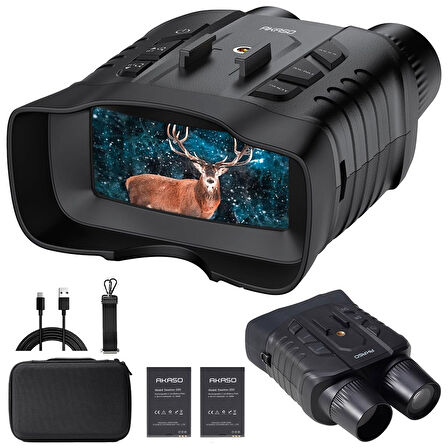 Akaso Seemor-200 4K Tam Renkli Video Kayıt Özellikli Gece Görüş Dürbünü, 3'' Ekran, AI-ISP Teknolojisi ile 3280 FT Görüntüleme Aralığı,16X Dijital Zoom, App Kontrollü