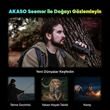 Akaso Seemor-200 4K Tam Renkli Video Kayıt Özellikli Gece Görüş Dürbünü, 3'' Ekran, AI-ISP Teknolojisi ile 3280 FT Görüntüleme Aralığı,16X Dijital Zoom, App Kontrollü