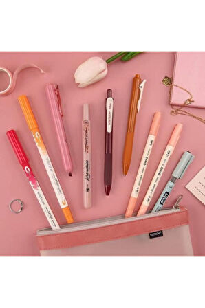 WRITECH W-JK03-3 DUSK KALEM SETİ (KIRMIZI-PEMBE) - 9'LU SET