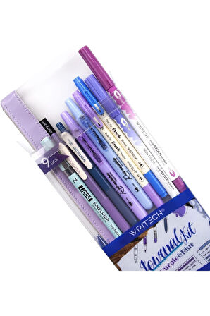 WRITECH W-JK03-4 NIGHT KALEM SETİ (MAVİ-MOR) - 9'LU SET