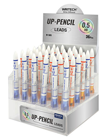 WRITECH W-505 0,5MM (BEYAZ-MAVİ/BEYAZ-TURUNCU) KALEM UCU - 36'LI STAND