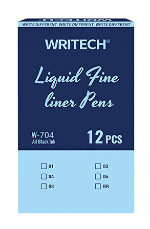 WRITECH W-704 LIQUID FINELINER 0,05MM KALEM - 12'Lİ KUTU