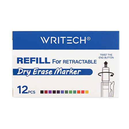 WRITECH W-709 BASMALI TAHTA KALEM REFILL MAVİ - 12'Lİ KUTU