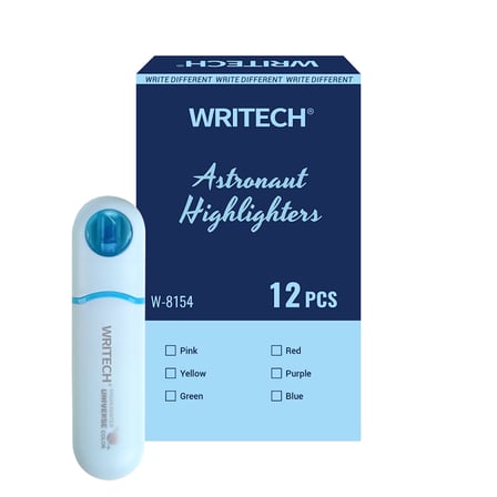 WRITECH W-8154 ASTRONOT FOSFORLU KALEM PASTEL MAVİ - 12'Lİ KUTU
