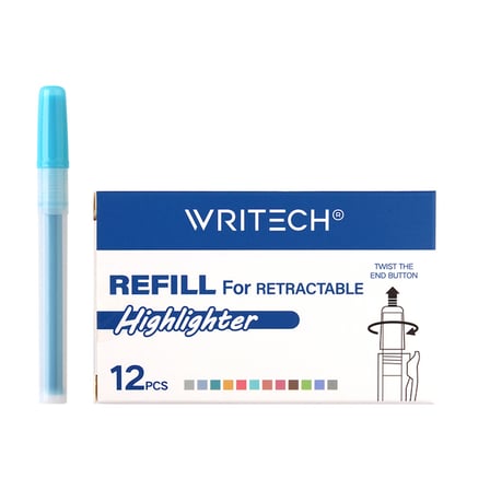 Writech W-805S Basmali Fosforlu Kalem Yedek Tüp Neon Mavi̇ - 12'Li̇ Kutu