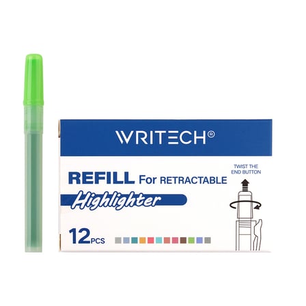 Writech W-805S Basmali Fosforlu Kalem Yedek Tüp Neon Yeşi̇L - 12'Li̇ Kutu