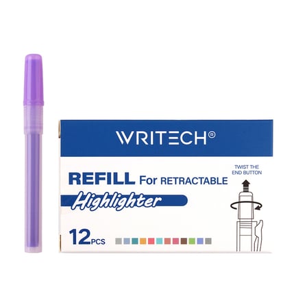Writech W-805S Basmali Fosforlu Kalem Yedek Tüp Neon Mor - 12'Li̇ Kutu