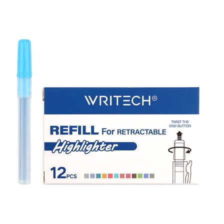 WRITECH W-805S BASMALI FOSFORLU KALEM YEDEK TÜP PASTEL MAVİ - 12'Lİ KUTU