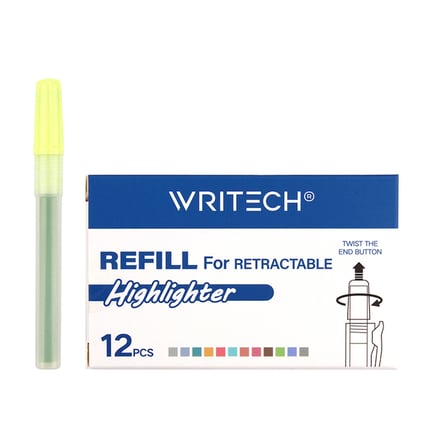 Writech W-805S Basmali Fosforlu Kalem Yedek Tüp Pastel Açik Yeşi̇L - 12'Li̇ Kutu