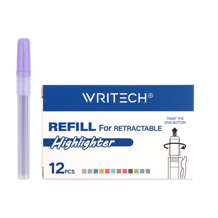 WRITECH W-805S BASMALI FOSFORLU KALEM YEDEK TÜP PASTEL LİLA - 12'Lİ KUTU