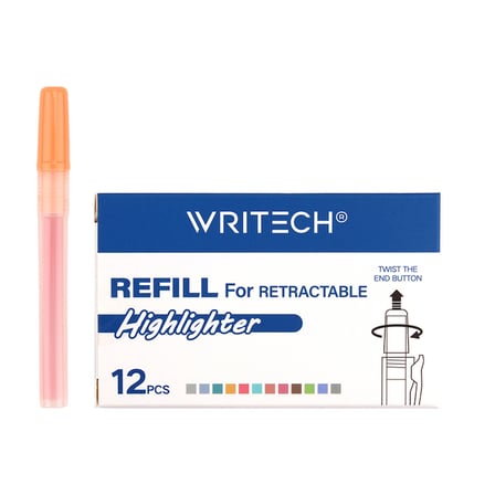Writech W-805S Basmali Fosforlu Kalem Yedek Tüp Pastel Koyu Turuncu - 12'Li̇ Kutu