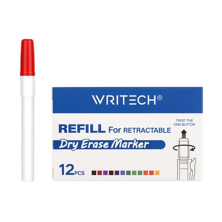 WRITECH W-709 BASMALI TAHTA KALEM YEDEK TÜP KIRMIZI - 12'Lİ KUTU