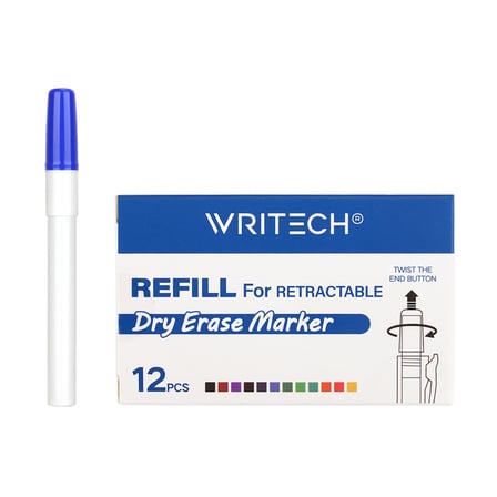 WRITECH W-709 BASMALI TAHTA KALEM YEDEK TÜP MAVİ - 12'Lİ KUTU