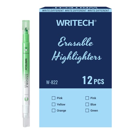 WRITECH W-822 SİLİNEBİLİR FOSFORLU KALEM PASTEL YEŞİL - 12'Lİ KUTU