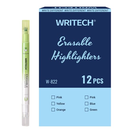 WRITECH W-822 SİLİNEBİLİR FOSFORLU KALEM NEON YEŞİL - 12'Lİ KUTU