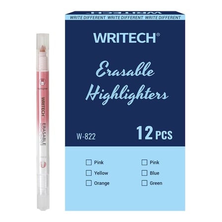 WRITECH W-822 SİLİNEBİLİR FOSFORLU KALEM PASTEL SAKURA PEMBE - 12'Lİ KUTU