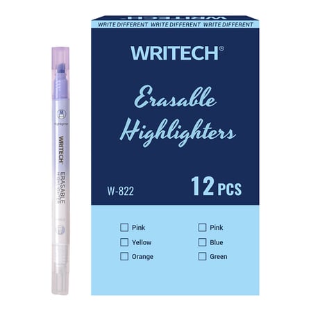 WRITECH W-822 SİLİNEBİLİR FOSFORLU KALEM PASTEL LİLA - 12'Lİ KUTU