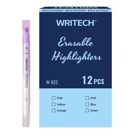 WRITECH W-822 SİLİNEBİLİR FOSFORLU KALEM NEON MOR - 12'Lİ KUTU