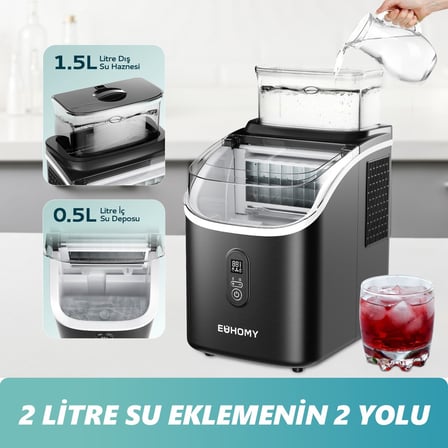 Euhomy Kristal Küp Taşınabilir Buz Makinesi