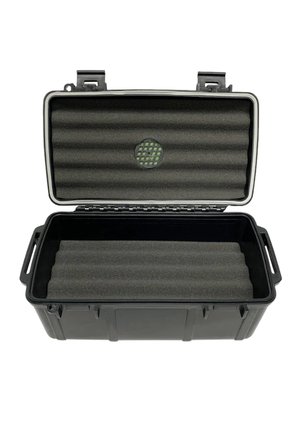 Cigar Caddy 15 Siyah Bayraklı Travel Humidor Puro Kutusu