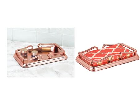 KOZMETİK,MAKYAJ ORGANİZERİ BAKIR RENKLİ 25X16X5CM