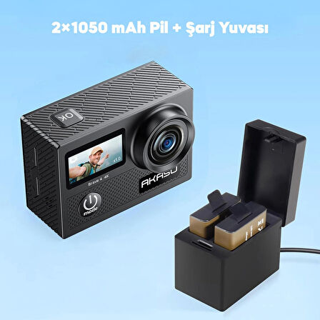 Akaso Brave 4 4K Aksiyon Kamera ve Aksesuar Seti (Akaso Türkiye 2 Yıl Garantili)