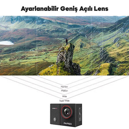 Akaso EK7000 Pro 4K/30 FPS 20MP Wi-Fi Aksiyon Kamera ve Aksesuar Seti, Su Geçirmez Kılıf, App Kontrollü