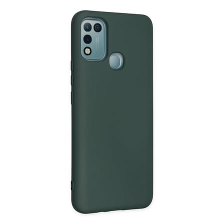 İnfinix Hot 10 Play Kılıf Nano içi Kadife Silikon - Koyu Yeşil