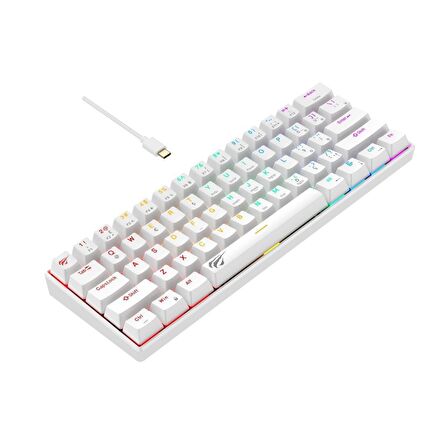Havit Gamenote KB903L %60 Mekanik Blended Aydınlatma Oyuncu Klavyesi - 61 Tuş - Beyaz