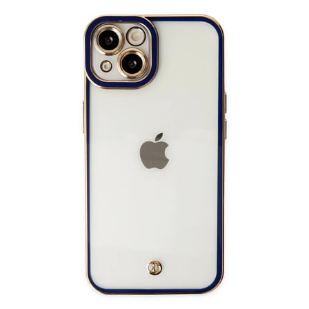 Apple iPhone 14 Plus Kılıf Liva Lens Silikon - Mavi