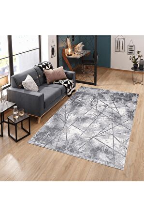 Alpina Home Echo Gri Yumuşak Doku Çocuk Odası Oturma Odası Salon Mutfak Halısı