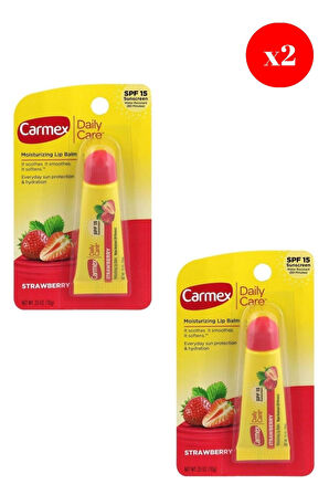 Carmex Lip Balm Tüp Spf Çilek 10Gr X2 ADET