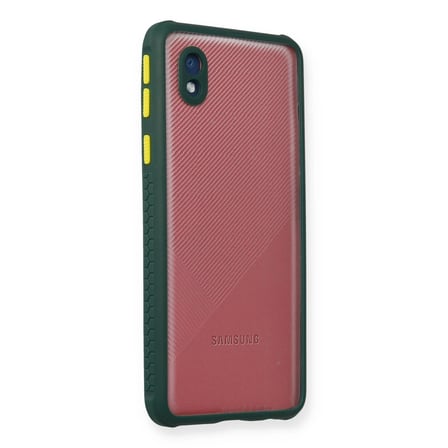 Samsung Galaxy A01 Core Kılıf Miami Şeffaf Silikon - Koyu Yeşil