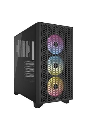 Corsair 3000D RGB CC-9011255-WW Fanlı Siyah ATX Oyuncu Kasası