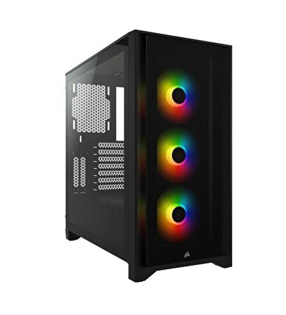 CORSAIR CORSAIR CC-9011204-WW ICUE 4000X RGB TEMPERLI CAM YAN PANEL MID TOWER BILGISAYAR KASASI SIYAH