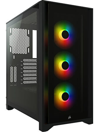 Corsair BKC-1204 iCUE 4000X RGB Tempered Glass Mid-Tower Siyah Bilgisayar Kasa CC-9011204-WW OUTLET