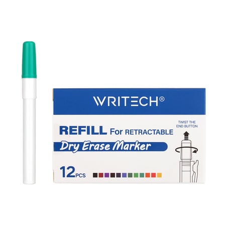 WRITECH W-709 BASMALI TAHTA KALEM YEDEK TÜP YEŞİL - 12'Lİ KUTU