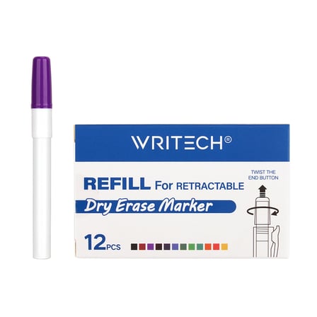 WRITECH W-709 BASMALI TAHTA KALEM YEDEK TÜP MOR - 12'Lİ KUTU