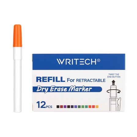 WRITECH W-709 BASMALI TAHTA KALEM YEDEK TÜP TURUNCU - 12'Lİ KUTU
