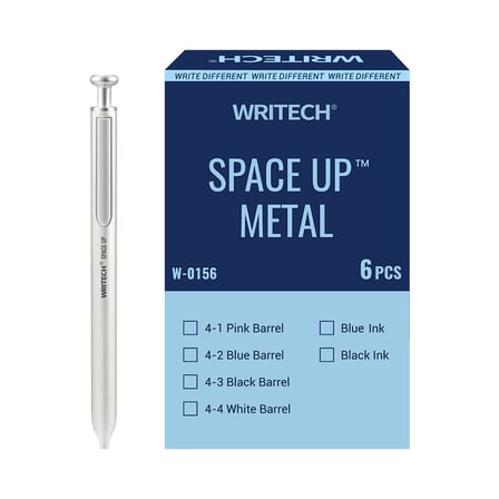 WRITECH W-0156 METAL UP BEYAZ GÖVDE 0,7MM MAVİ JEL KALEM - 6'LI KUTU