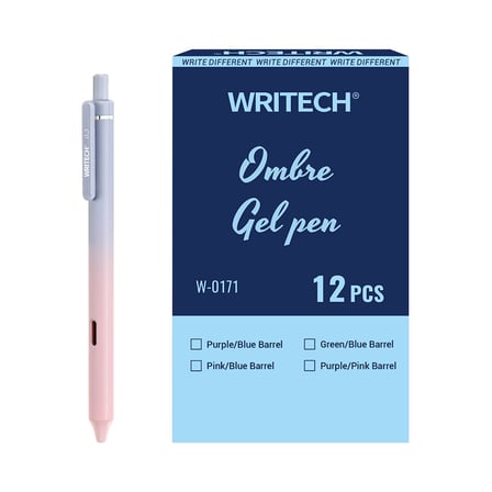 WRITECH W-0171 AURORA MAVİ-PEMBE GÖVDE MAVİ JEL KALEM - 12'Lİ KUTU