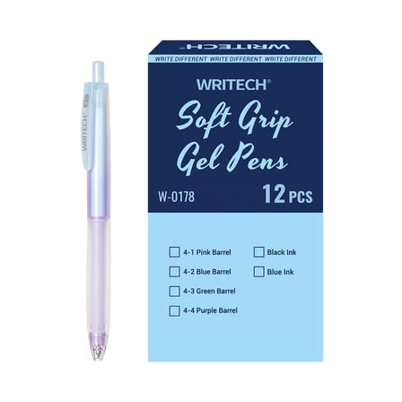 WRITECH W-0178 0,5MM SOFT GRIP JEL KALEM MOR - 12'Lİ KUTU