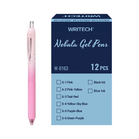 WRITECH W-0163 SOFT GRIP NEBULA JEL KALEM PEMBE - 12'Lİ KUTU