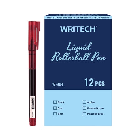 WRITECH W-904 LIQUID ROLLER 0,5MM KALEM BORDO KIRMIZI - 12'Lİ KUTU