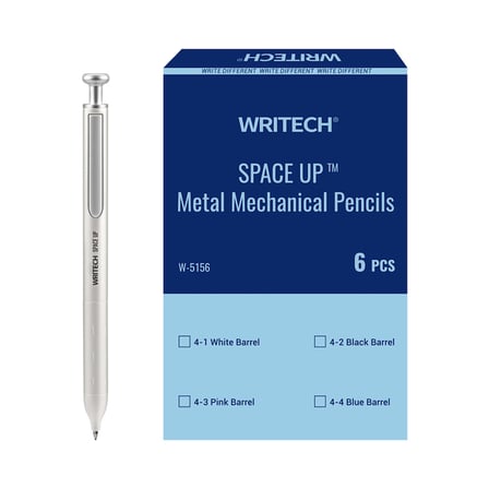 WRITECH W-5156 SPACE UP METAL 0,7MM BEYAZ GÖVDE VERSATİL KALEM - 6'LI KUTU