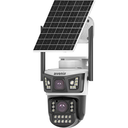 Avenir AV-S425 4mp 2 Kameralı Solar Ptz 4g Sim Kartlı Kamera